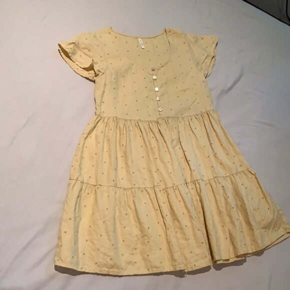 Rylee + Cru Eyelet dolly dress citron. - Picture 1 of 5